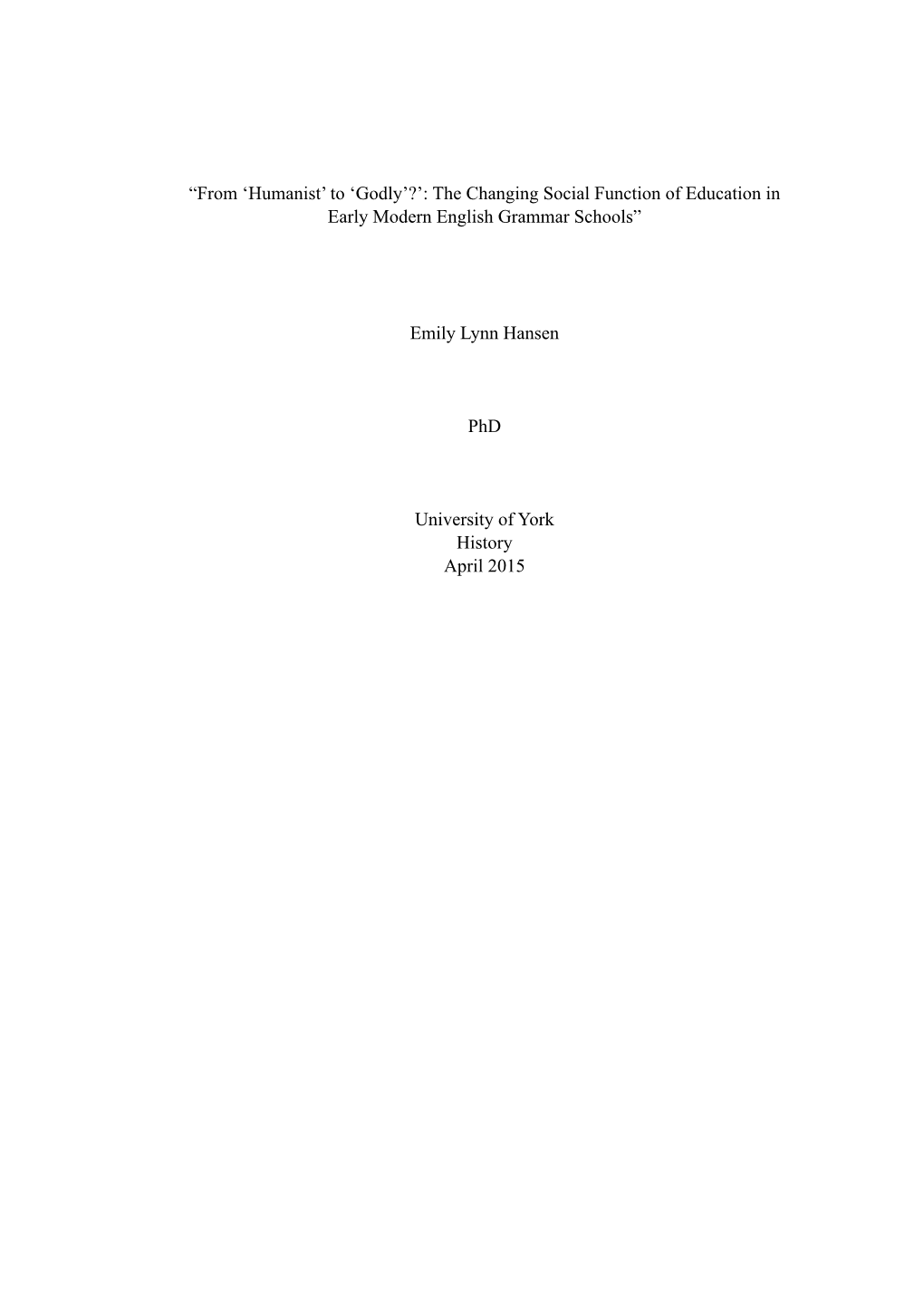 Emily Hansen Thesis 106032672.Pdf