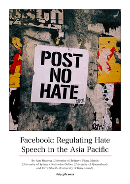 Regulating Hate Speech in the Asia Pacific