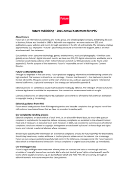 Future Publishing – 2015 Annual Statement for IPSO