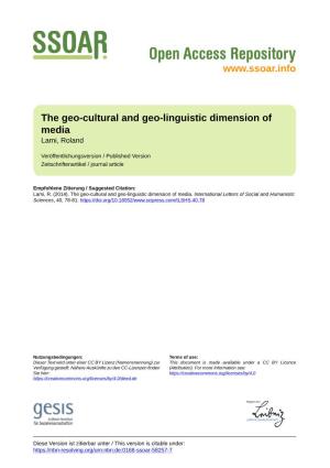 The Geo-Cultural and Geo-Linguistic Dimension of Media Lami, Roland