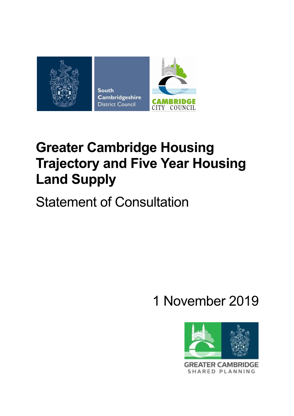 Greater Cambridge Housing Trajectory and Five Year Housing Land Supply