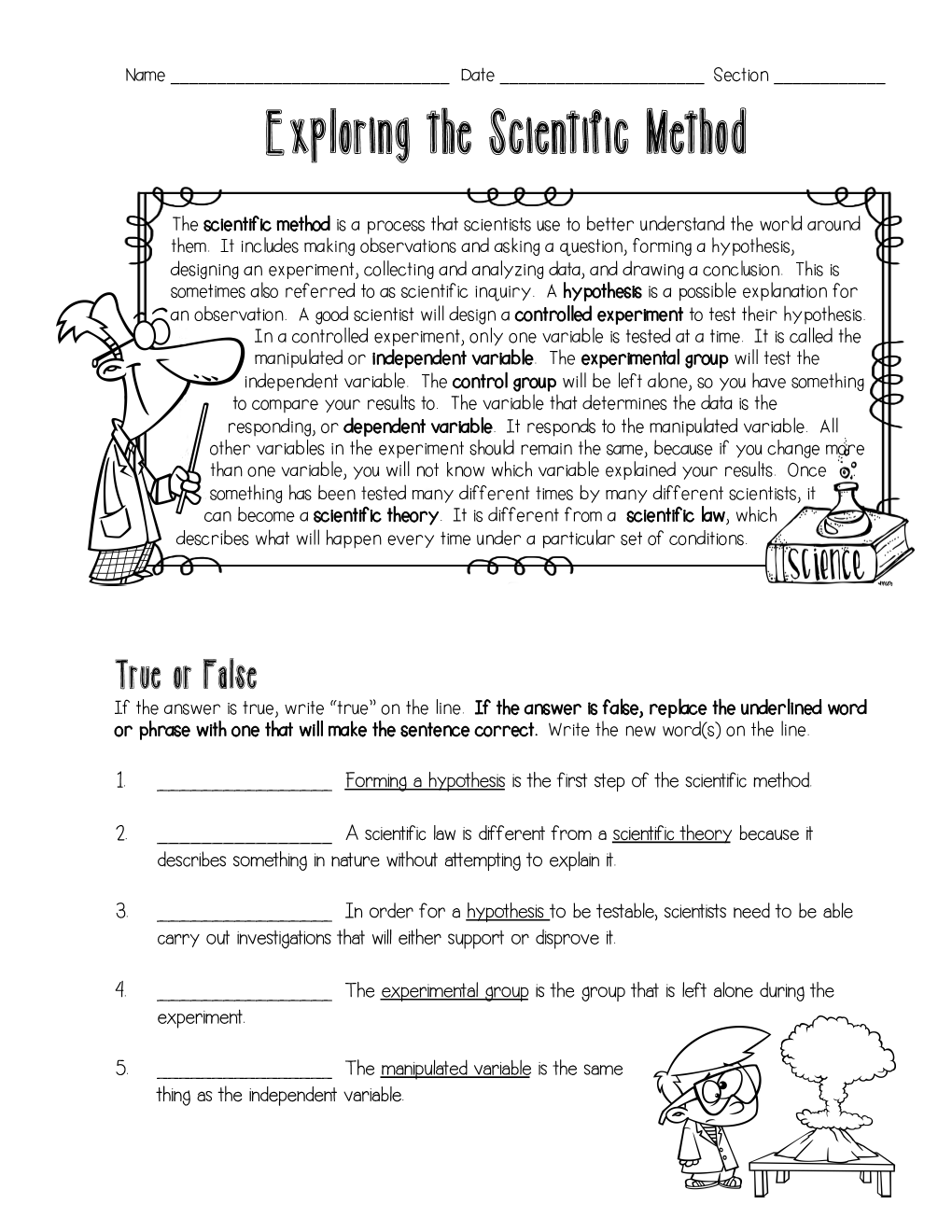 Scientific Method Worksheet