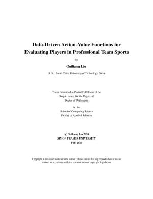 Data-Driven Action-Value Functions for Evaluating Players in Professional Team Sports