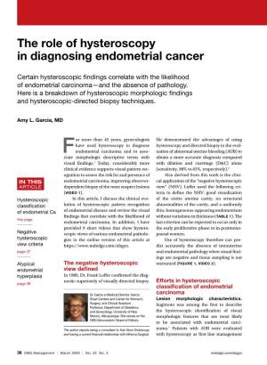 The Role of Hysteroscopy in Diagnosing Endometrial Cancer