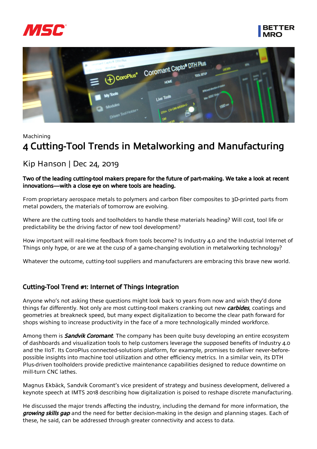 4 Cutting-Tool Trends in Metalworking and Manufacturing