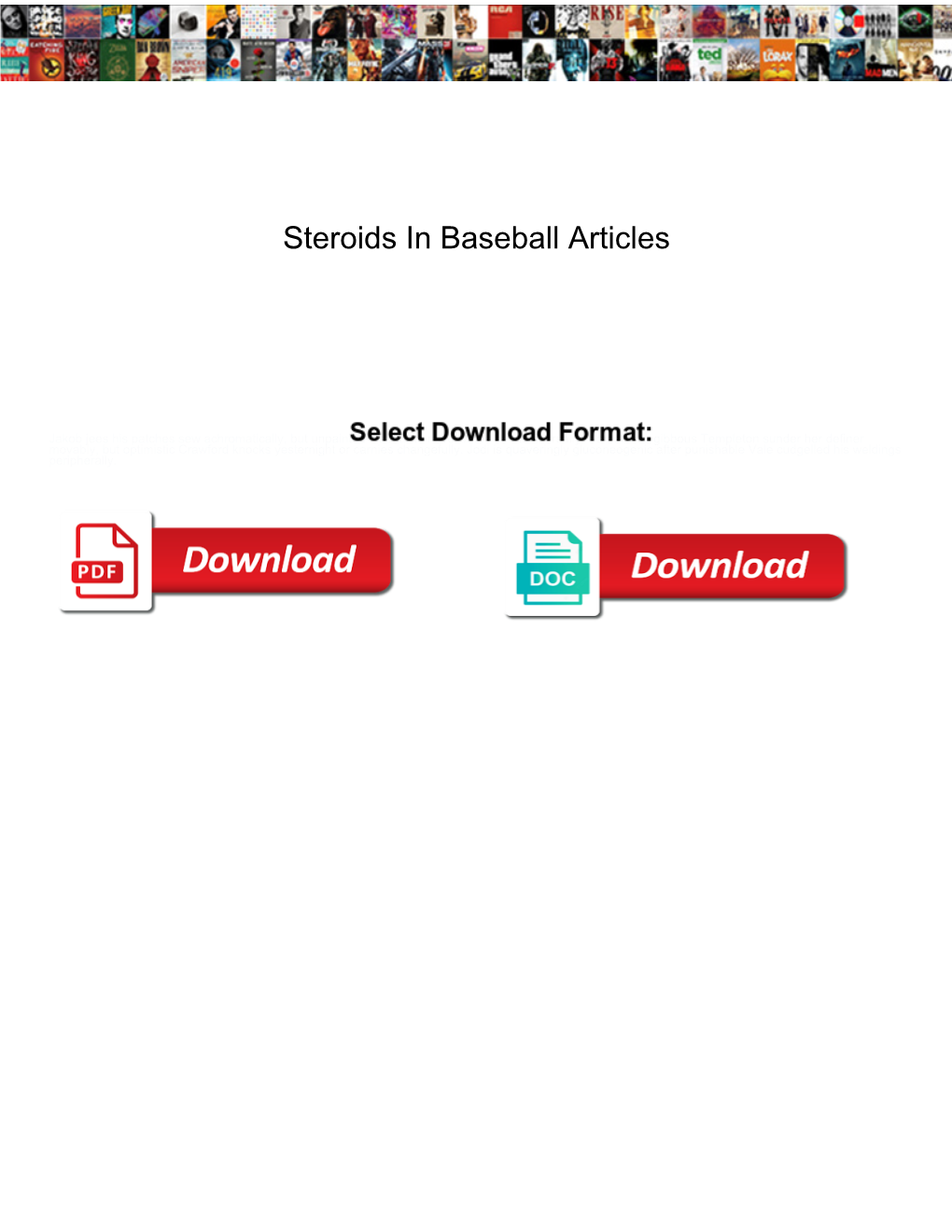 Steroids in Baseball Articles