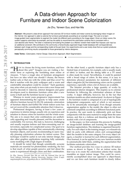 A Data-Driven Approach for Furniture and Indoor Scene Colorization