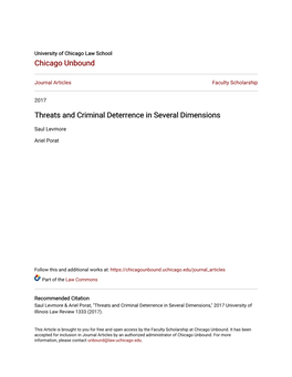 Threats and Criminal Deterrence in Several Dimensions