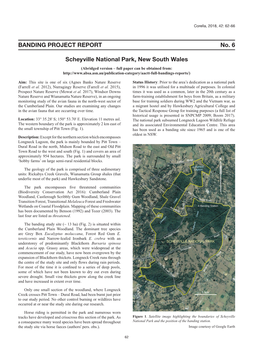 BANDING PROJECT REPORT No. 6 Scheyville National Park, New