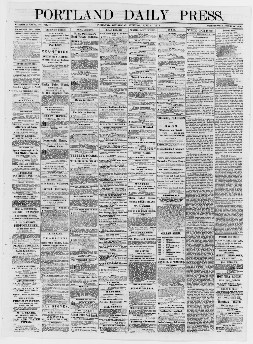 Portland Daily Press: June 04,1873