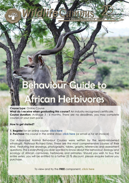 Behaviour Guide to African Herbivores