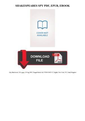 Ebook Download Shakespeares Spy Kindle
