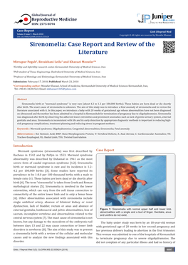 Sirenomelia: Case Report and Review of the Literature