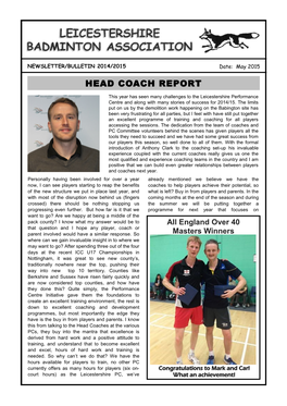 Badminton Newsletter 2015