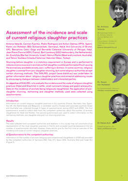 Assessment of the Incidence and Scale of Current Religious Slaughter