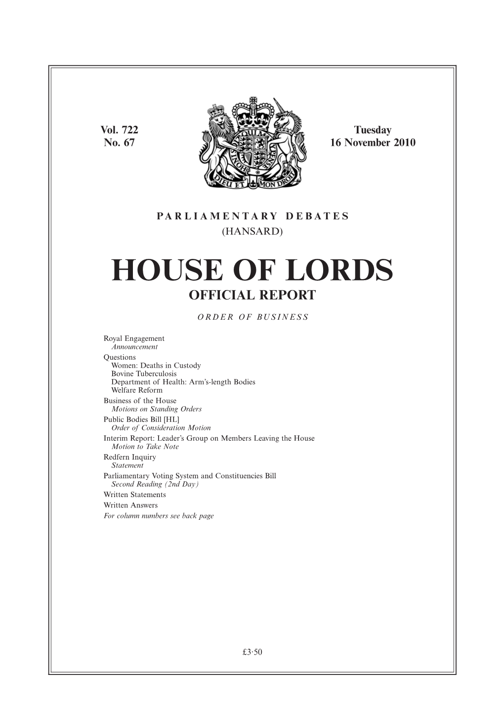 House of Lords Official Report