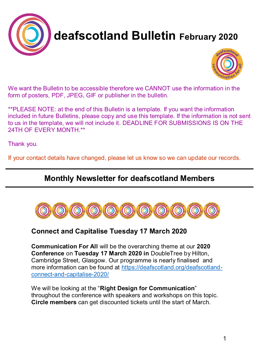Deafscotland Bulletin February 2020