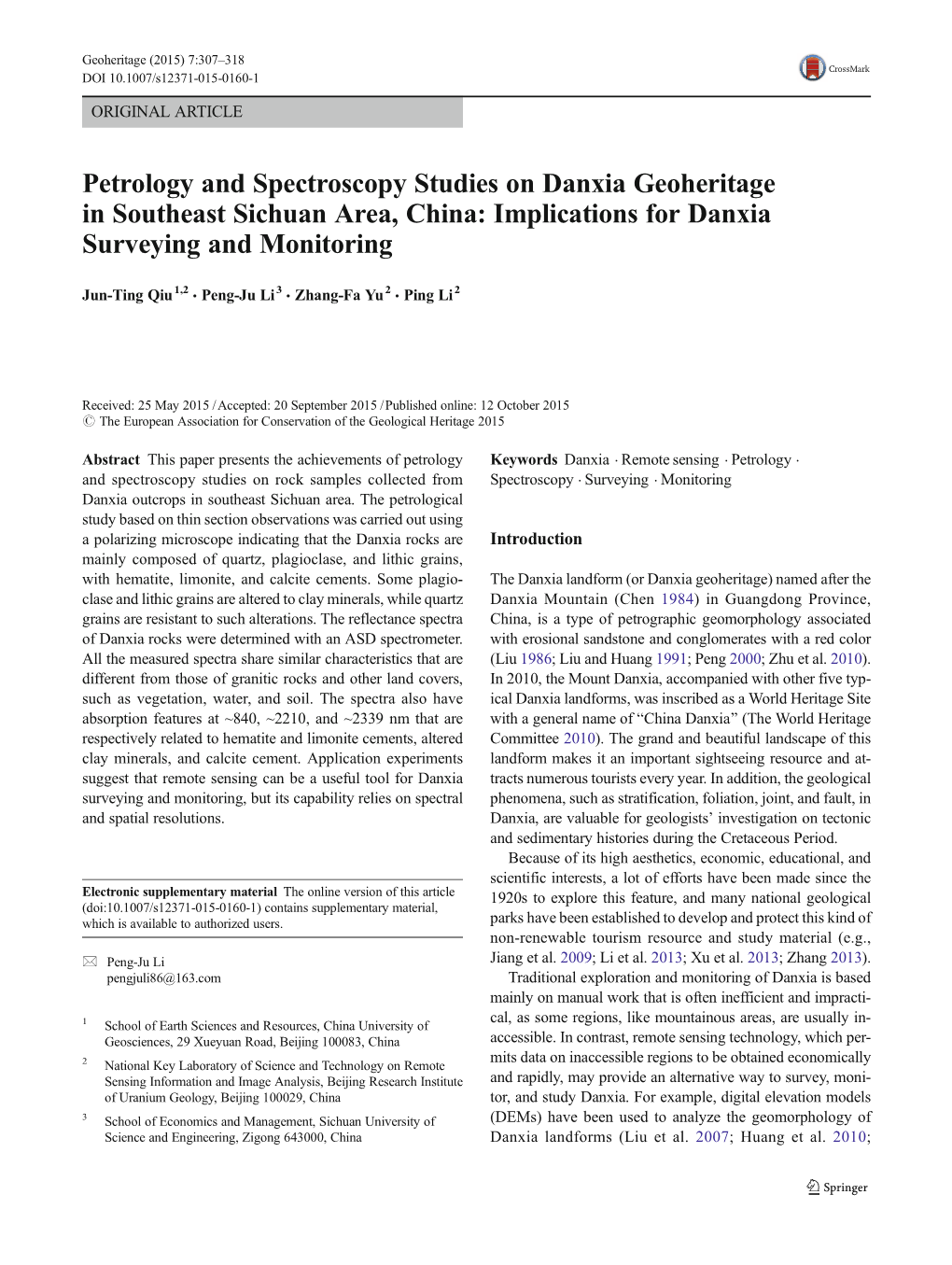 Implications for Danxia Surveying and Monitoring