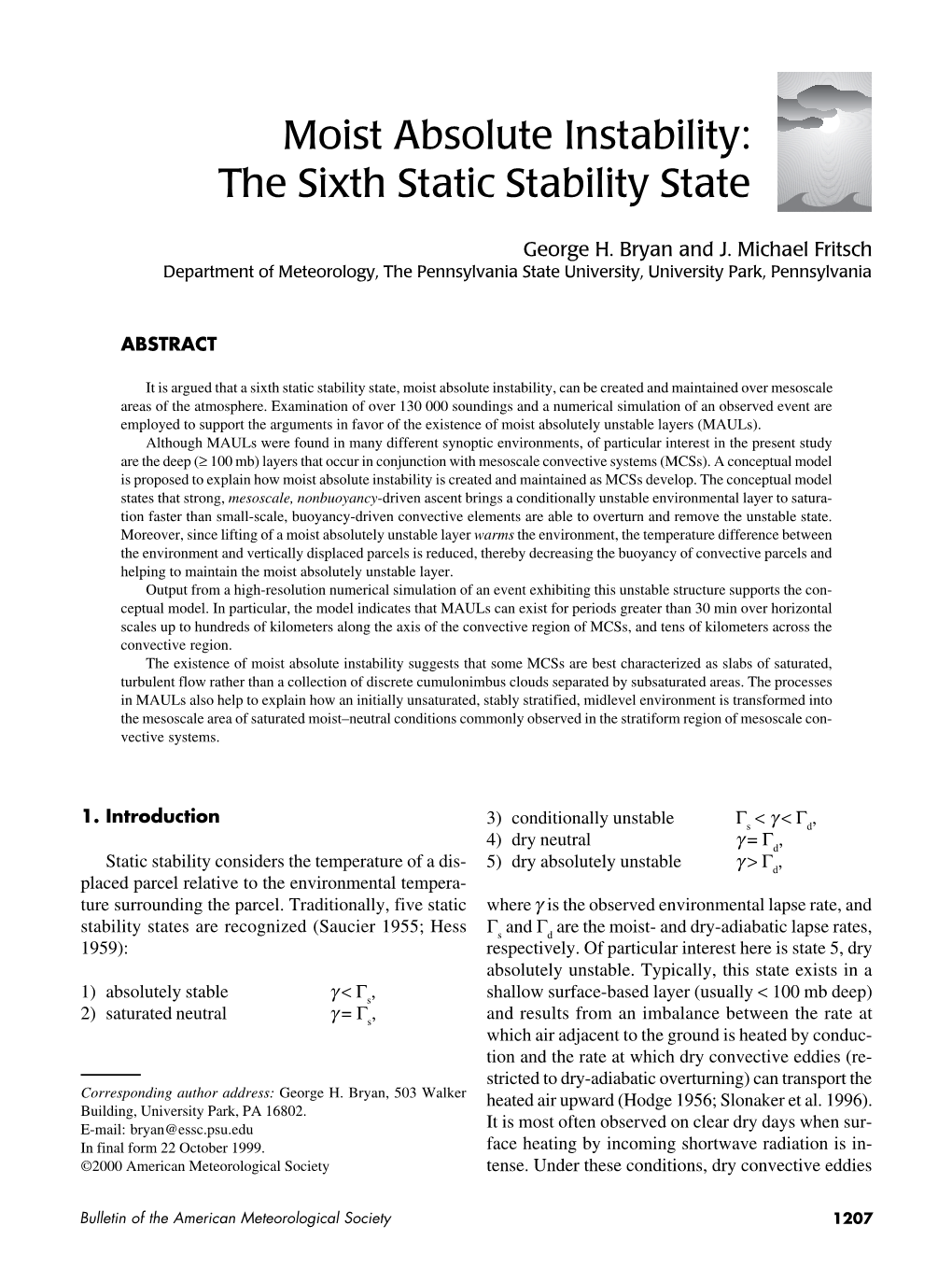 Moist Absolute Instability: the Sixth Static Stability State