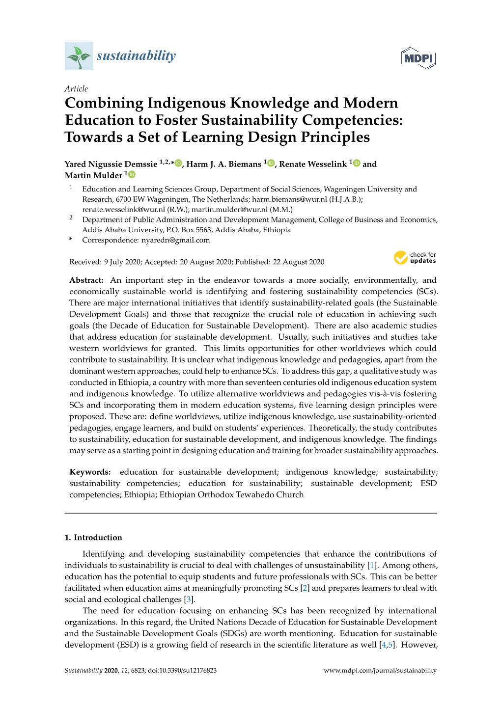 Combining Indigenous Knowledge and Modern Education to Foster Sustainability Competencies: Towards a Set of Learning Design Principles