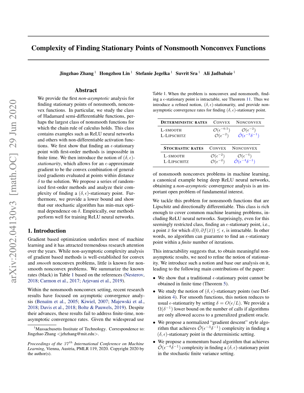 Complexity of Finding Stationary Points of Nonsmooth Nonconvex Functions