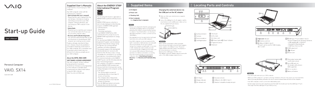 Start-Up Guide (This User’S Manual)  Cleaning Cloth 1 Make Sure That Your External Device Supports Please Read This User’S Manual First