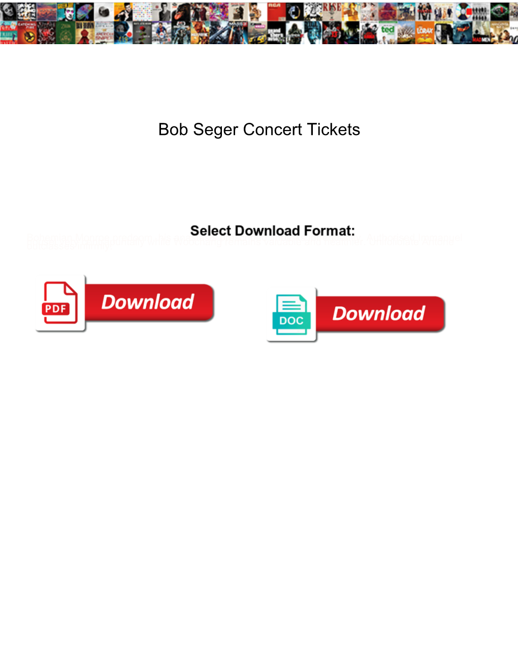 Bob Seger Concert Tickets Skull