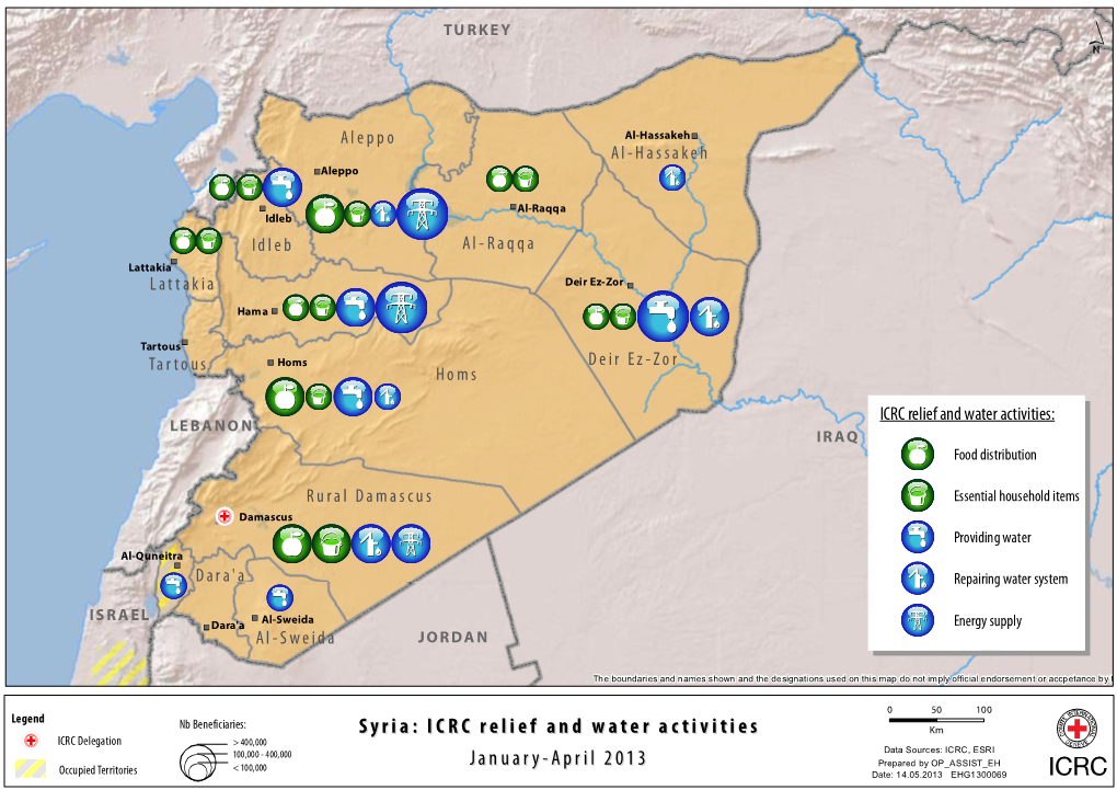 Syria: ICRC Relief and Water Activities January-April 2013