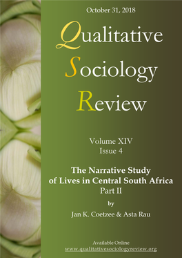 Volume XIV Issue 4 the Narrative Study of Lives in Central South Africa