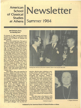 Newsetter Studies at Athens Summer1984