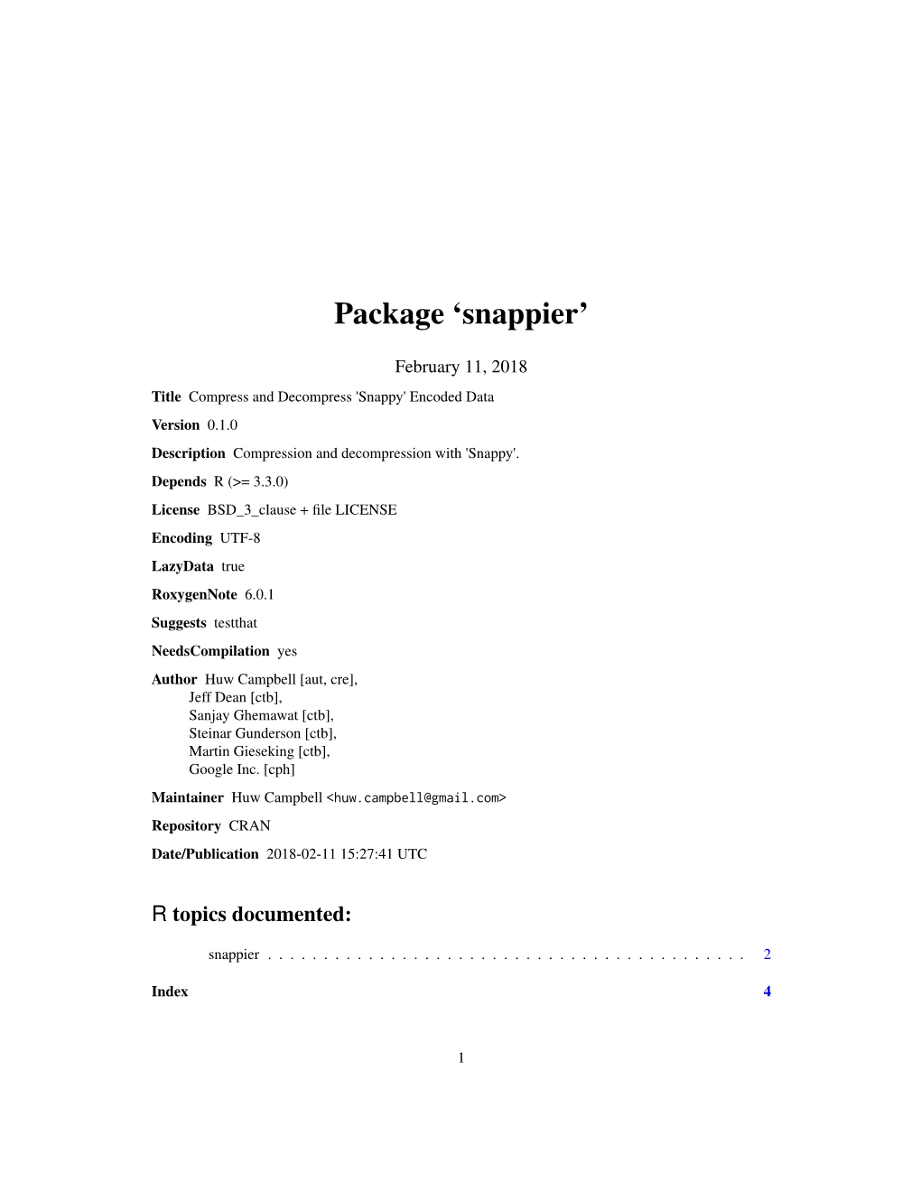 Package 'Snappier'