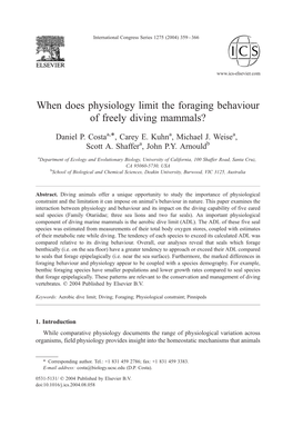 When Does Physiology Limit the Foraging Behaviour of Freely Diving Mammals?