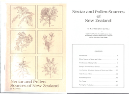 Nectar and Pollen Sources of New Zealand I