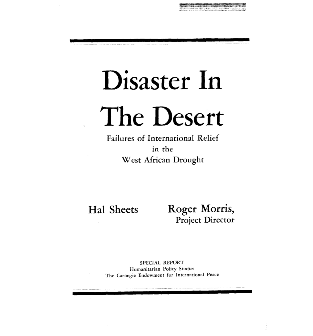 Disaster in the Desert : Failures of International Relief in the West