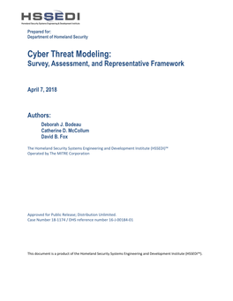 Cyber Threat Modeling: Survey, Assessment, and Representative Framework