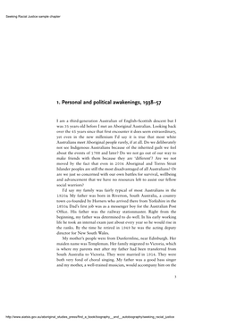 Seeking Racial Justice Sample Chapter 1. Personal and Political Awakenings, 1938-57