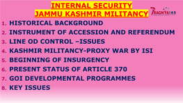 Internal Security Jammu Kashmir Militancy 1