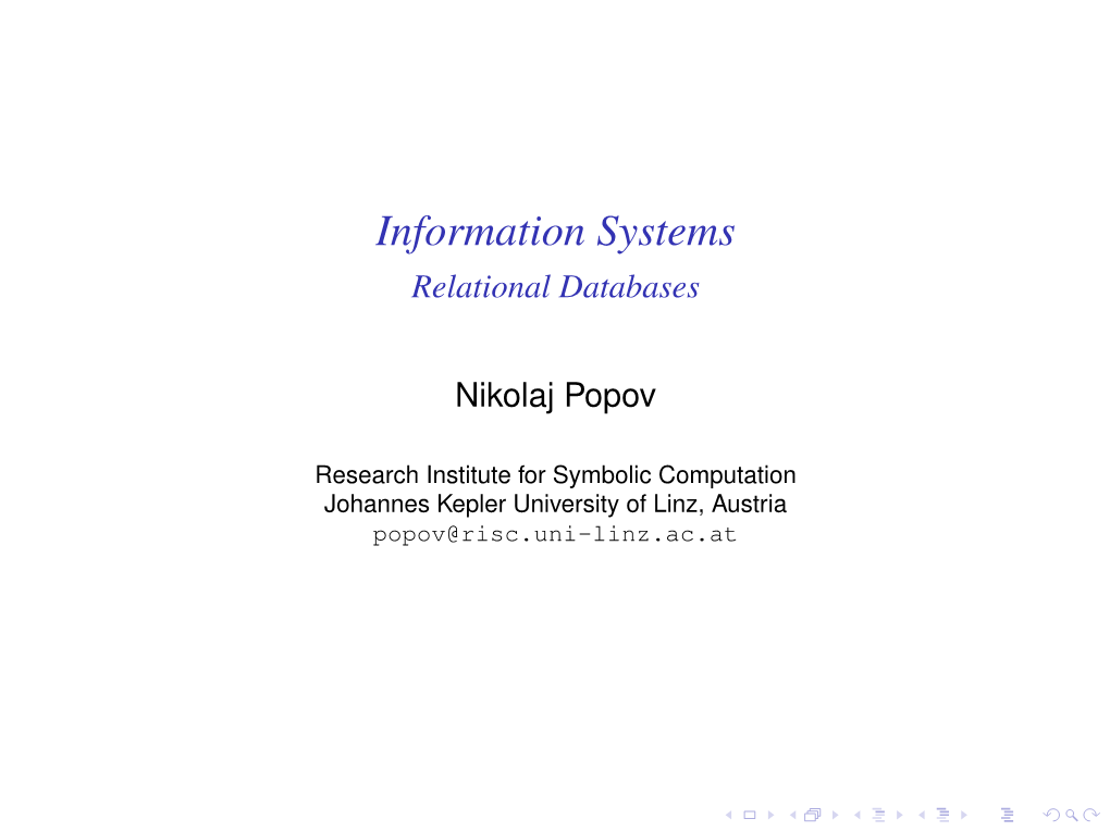 Relational Databases