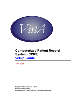 Computerized Patient Record System (CPRS) Setup Guide