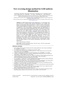 New Reversing Design Method for LED Uniform Illumination