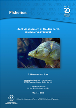 Stock Assessment of Golden Perch for PIRSA