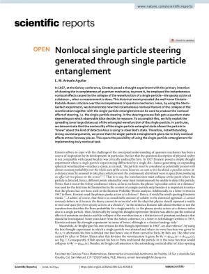 Nonlocal Single Particle Steering Generated Through Single Particle Entanglement L