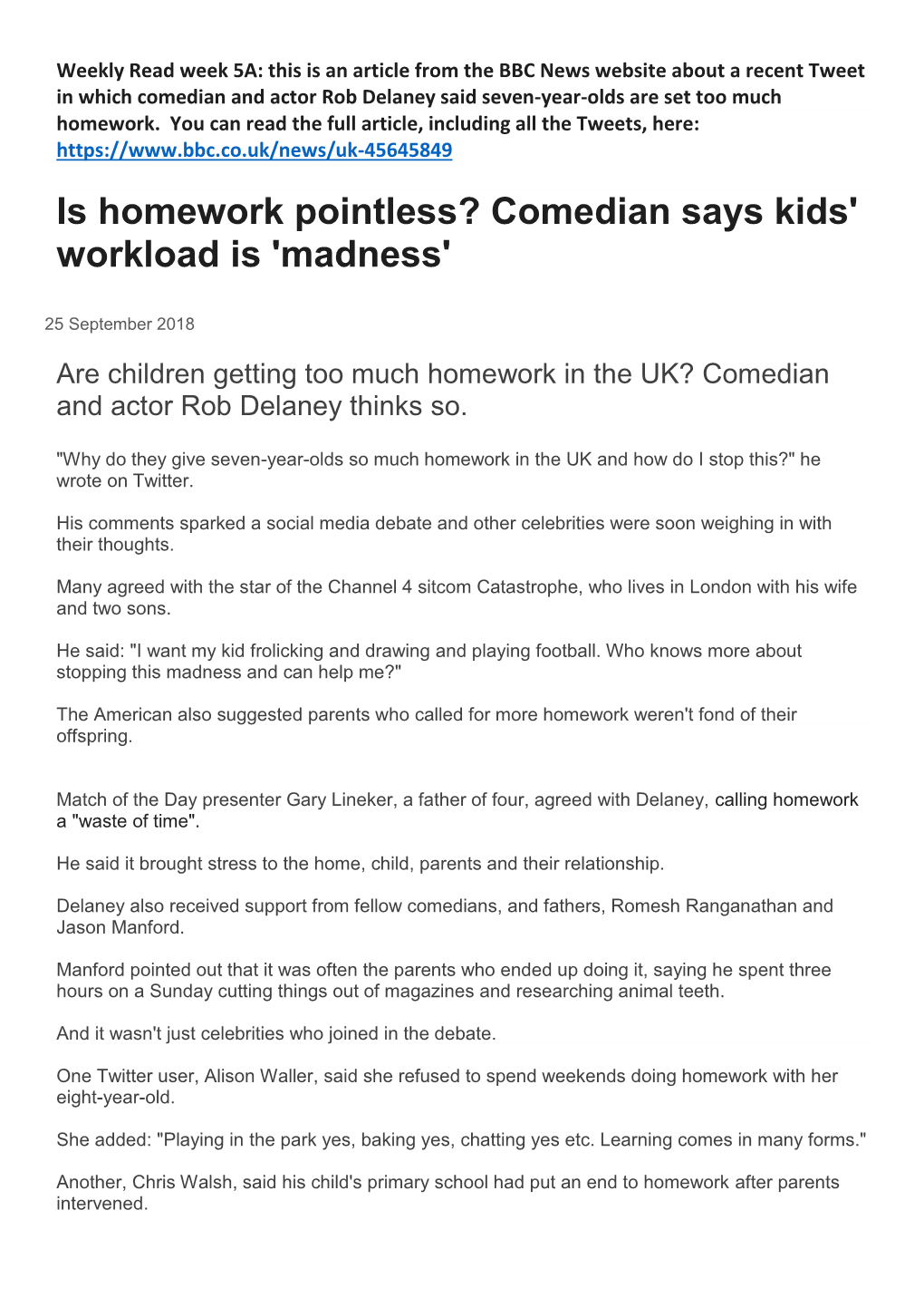 Is Homework Pointless? Comedian Says Kids' Workload Is 'Madness'