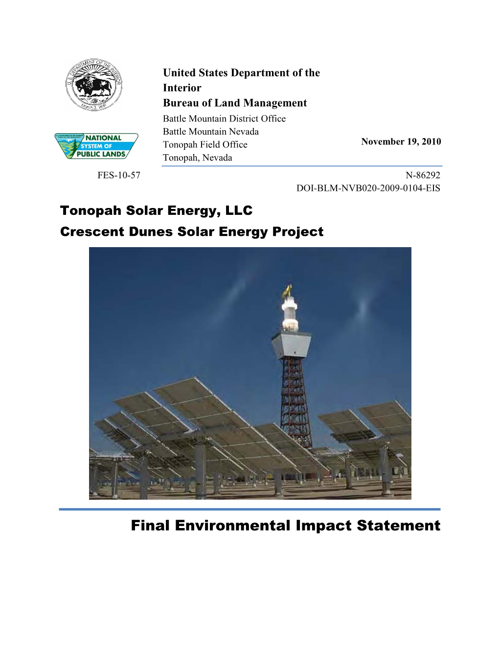 Final Environmental Impact Statement