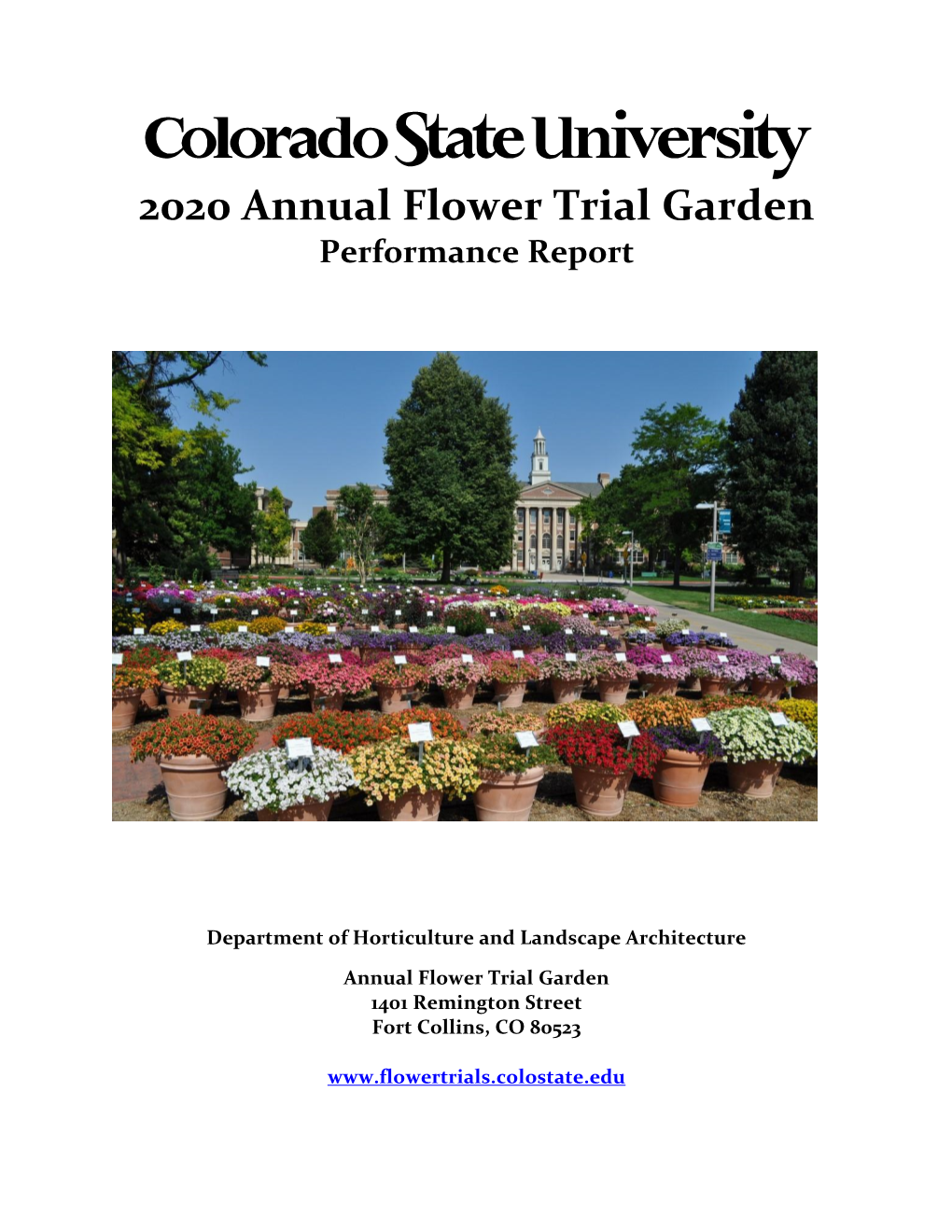 2020 Annual Flower Trial Garden Performance Report