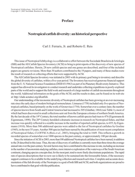 Preface Neotropical Catfish Diversity