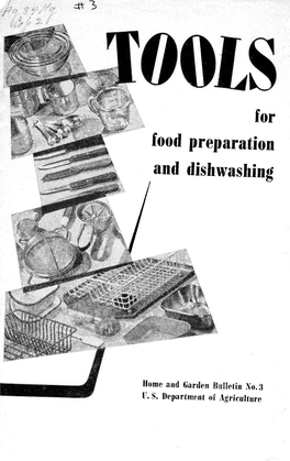 For Food Preparation and Dishwashing