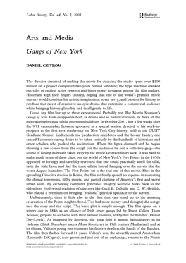 Arts and Media Gangs of New York