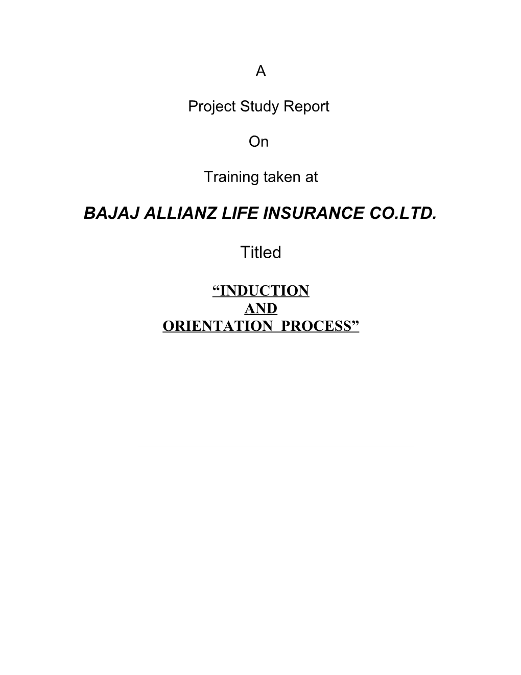 BAJAJ ALLIANZ LIFE INSURANCE CO.LTD. Titled