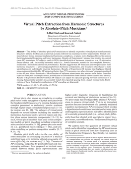 Virtual Pitch Extraction from Harmonic Structures by Absolute Pitch